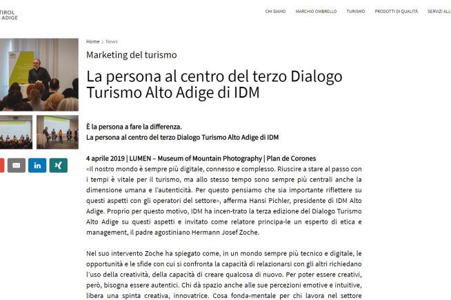 IDM Alto Adige - News - Marketing del turismo
